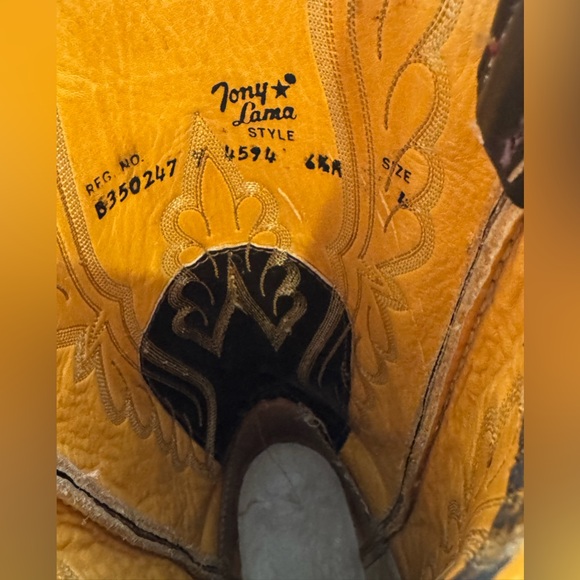 Tony Lama Gold Label Women’s Exotic Western Boots Size 6.5 A Snakeskin USA Made - Picture 15 of 16